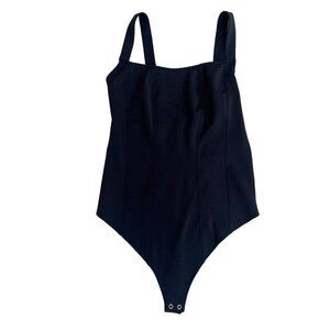 Good American Women's Black Scuba Contour Thong Bodysuit Size 4/XL